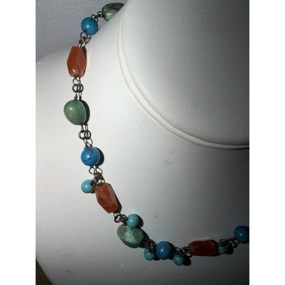 Vintage Turquoise,‎ Coral Choker Necklace Choker